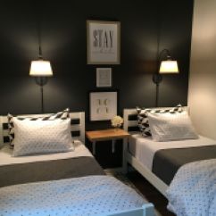 Small Guest Room Two Twin Beds Wall Lights Bedroom Pinterest